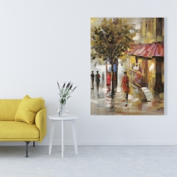 Canvas 36 x 48 - Abstract street with passers