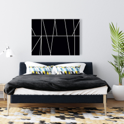Toile 36 x 48 - Rayures blanches sur fond noir