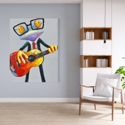 Toile 36 x 48 - Drôle de grenouille à la guitare