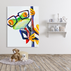 Canvas 36 x 48 - Funny frog with glasses