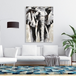 Toile 36 x 48 - éléphant en beige