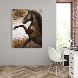 Canvas 36 x 48 - Horse rushing into the soil