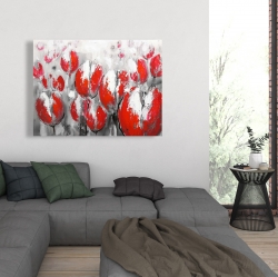 Canvas 36 x 48 - Abstract red tulips