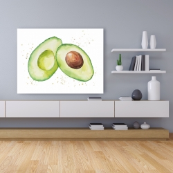 Canvas 36 x 48 - Watercolor open avocado