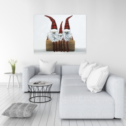 Canvas 36 x 48 - Three christmas gnomes