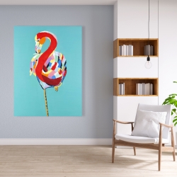 Canvas 36 x 48 - Colorful flamingo