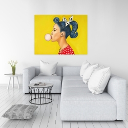 Toile 36 x 48 - Femme rétro avec queue de cheval