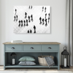 Toile 36 x 48 - Vue aérienne des gens dans la rue