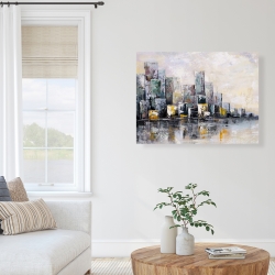 Canvas 36 x 48 - Abstract cityscape in the morning