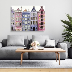 Toile 36 x 48 - Vieilles maisons historiques d'amsterdam