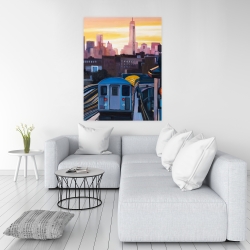 Canvas 36 x 48 - Sunset over the subway in new-york
