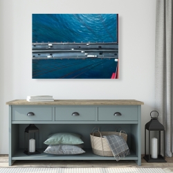 Canvas 36 x 48 - Overhead view of traffic on the golden gate