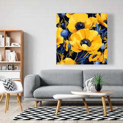 Toile 48 x 48 - Jaune et bleu