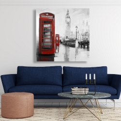 Canvas 48 x 48 - Red phonebooth with the big ben