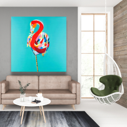 Canvas 48 x 48 - Colorful flamingo