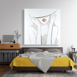 Toile 48 x 48 - Femme avec grand chapeau