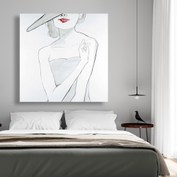 Canvas 48 x 48 - Woman with hat