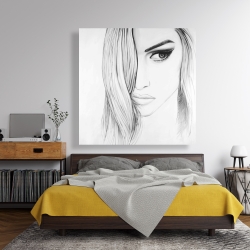 Toile 48 x 48 - Portrait noir et blanc