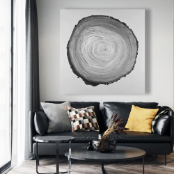 Canvas 48 x 48 - Grayscale round wood log