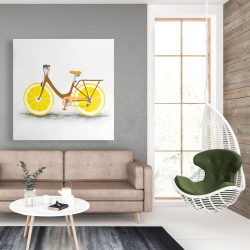 Toile 48 x 48 - Bicyclette avec roues de citron