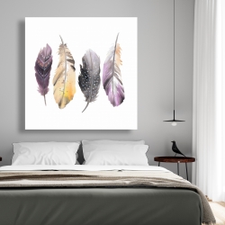 Toile 48 x 48 - Ensemble de plumes bohème