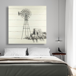 Canvas 48 x 48 - Vintage old texas windmill
