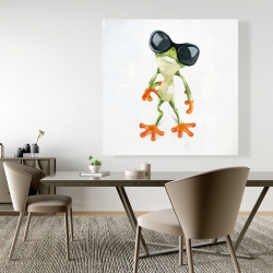 Canvas 48 x 48 - Funny frog with sunglasses