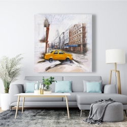 Canvas 48 x 48 - Taxi in the street sketch