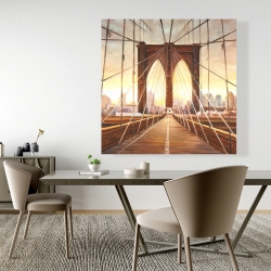 Canvas 48 x 48 - Sunset on the brooklyn bridge