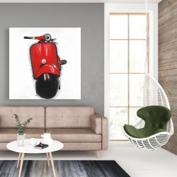Toile 48 x 48 - Scooter italien rouge