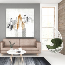 Canvas 48 x 48 - Blurry sketch style cityscape