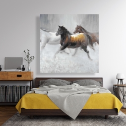 Toile 48 x 48 - Troupeau de chevaux sauvages