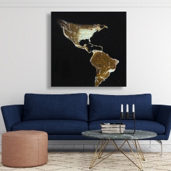 Canvas 48 x 48 - American continent at night
