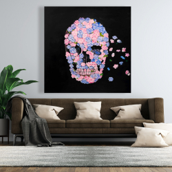 Toile 48 x 48 - Crâne de fleurs