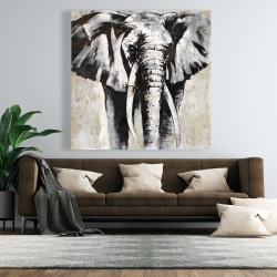 Toile 48 x 48 - éléphant en beige