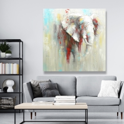Canvas 48 x 48 - Abstract elephant with paint splash