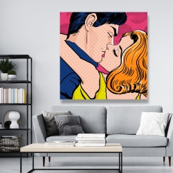 Toile 48 x 48 - Couple de style pop art