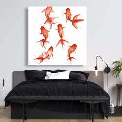 Toile 48 x 48 - Petits poissons rouge