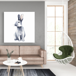 Canvas 48 x 48 - Gray curious rabbit