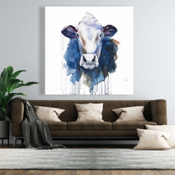 Toile 48 x 48 - Vache à l'aquarelle