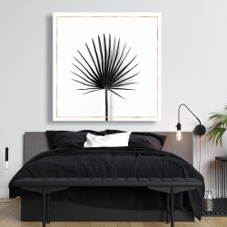 Canvas 48 x 48 - Cabbage palm leaf with gold lines