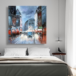 Canvas 48 x 48 - Abstract red and blue city