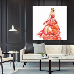 Canvas 48 x 48 - Beautiful red prom dress