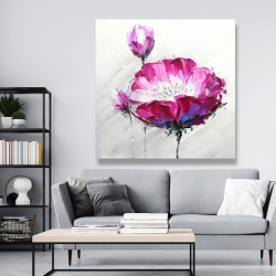 Toile 48 x 48 - Fleur sauvage fuchsia