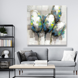 Toile 48 x 48 - Tulipes bleues abstraites