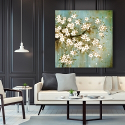Canvas 48 x 48 - White cherry blossom
