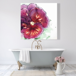 Canvas 48 x 48 - Blossoming orchid with wavy petals