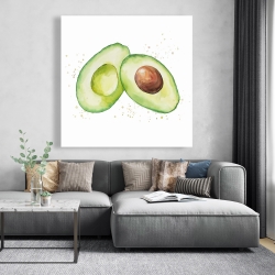 Canvas 48 x 48 - Watercolor open avocado