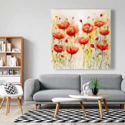 Canvas 48 x 48 - Red flowers garden