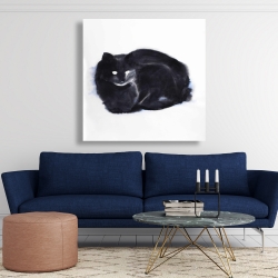 Toile 48 x 48 - Chat abstrait à l'aquarelle